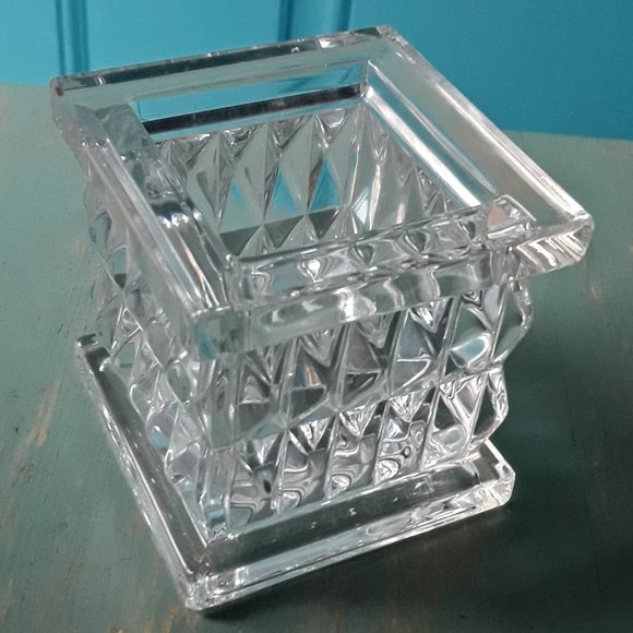 Crystal Vase Waterford Square Diamond Cut Clear Glass Marquis - Picture 8 of 16